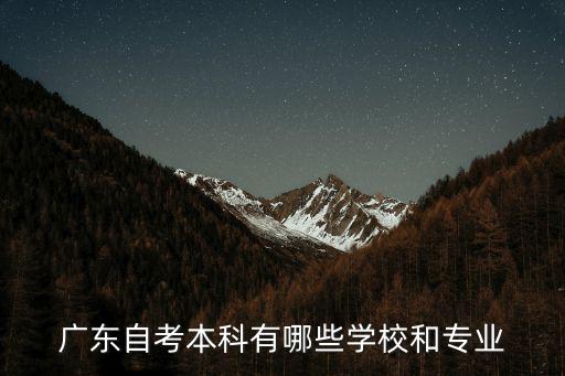 廣東自考本科有哪些學校和專業(yè)
