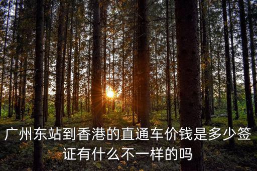 廣州東站到香港的直通車(chē)價(jià)錢(qián)是多少簽證有什么不一樣的嗎