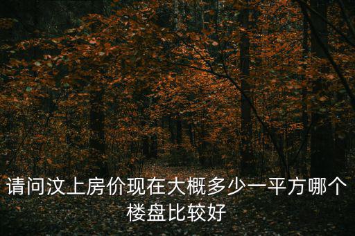 請問汶上房價現在大概多少一平方哪個樓盤比較好