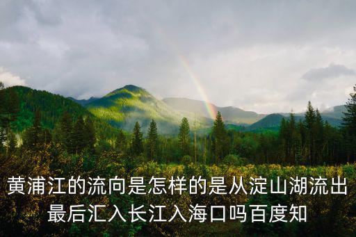 黃浦江的流向是怎樣的是從淀山湖流出最后匯入長江入?？趩岚俣戎? class=