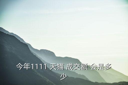 今年1111 天貓 成交額 會是多少