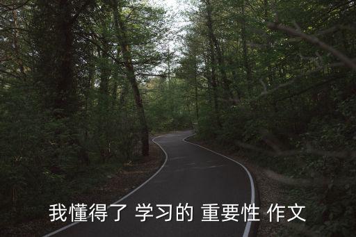 我懂得了 學習的 重要性 作文