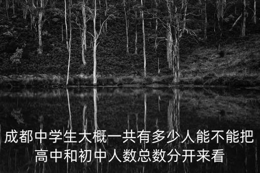 成都中學生大概一共有多少人能不能把高中和初中人數(shù)總數(shù)分開來看