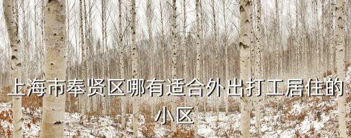 上海奉賢區有哪些小區，上海奉賢總共有多少個工業區和開發區詳細一點急