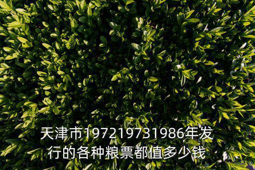 天津市197219731986年發(fā)行的各種糧票都值多少錢