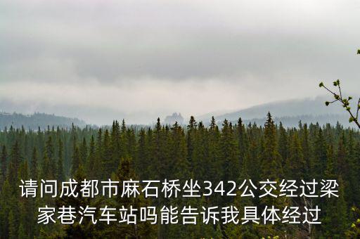 請問成都市麻石橋坐342公交經過梁家巷汽車站嗎能告訴我具體經過