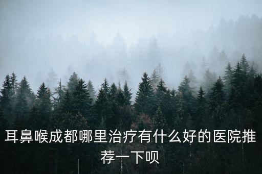 耳鼻喉成都哪里治療有什么好的醫(yī)院推薦一下唄