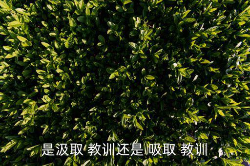 是汲取 教訓(xùn)還是 吸取 教訓(xùn)