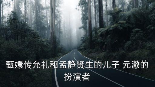 甄嬛傳允禮和孟靜賢生的兒子 元澈的扮演者