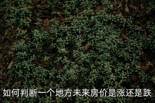 如何判斷一個地方未來房價是漲還是跌