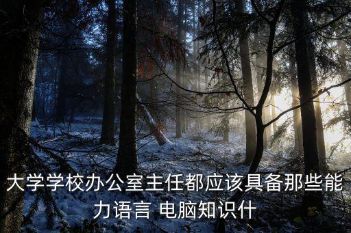 大學學校辦公室主任都應該具備那些能力語言 電腦知識什