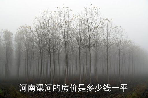 河南漯河的房價是多少錢一平