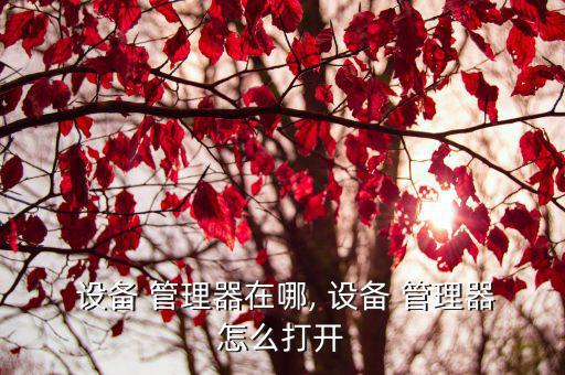  設(shè)備 管理器在哪, 設(shè)備 管理器怎么打開