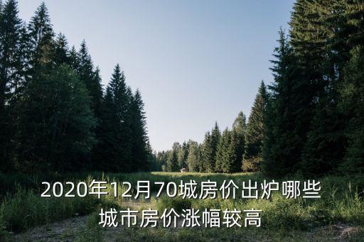 2020年12月70城房價出爐哪些城市房價漲幅較高