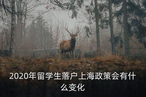 2020年留學生落戶上海政策會有什么變化