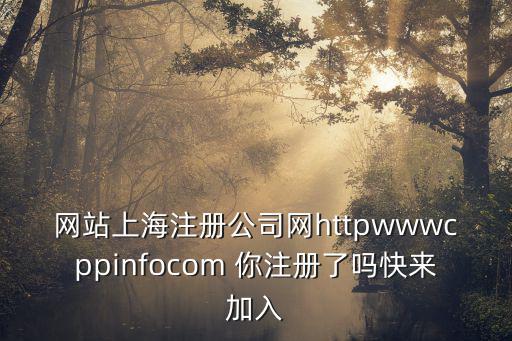 網(wǎng)站上海注冊(cè)公司網(wǎng)httpwwwcppinfocom 你注冊(cè)了嗎快來加入