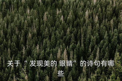 關(guān)于“ 發(fā)現(xiàn)美的 眼睛”的詩句有哪些
