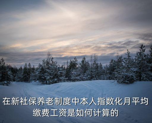 在新社保養(yǎng)老制度中本人指數(shù)化月平均繳費(fèi)工資是如何計(jì)算的
