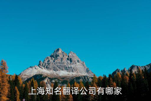 上海知名翻譯公司有哪家