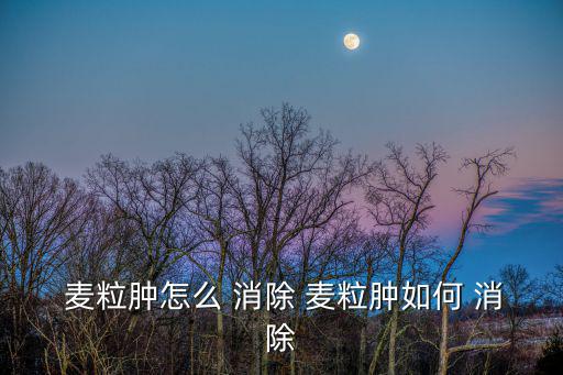 麥粒腫怎么 消除 麥粒腫如何 消除