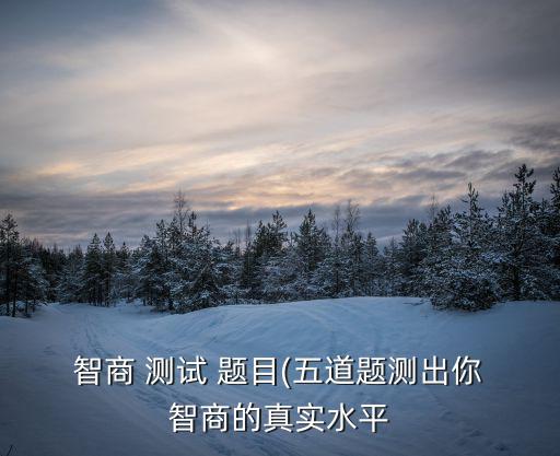 智商測試題目,智力測試問答測試:越高越聰明