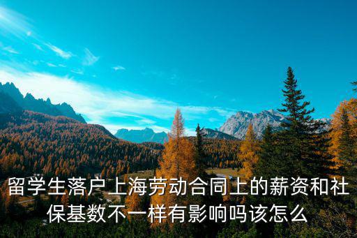 留學生落戶上海勞動合同上的薪資和社保基數不一樣有影響嗎該怎么