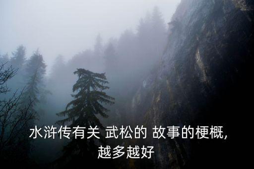  水滸傳有關 武松的 故事的梗概,越多越好