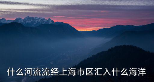 什么河流流經(jīng)上海市區(qū)匯入什么海洋