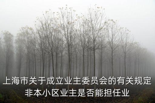 上海市關(guān)于成立業(yè)主委員會(huì)的有關(guān)規(guī)定非本小區(qū)業(yè)主是否能擔(dān)任業(yè)