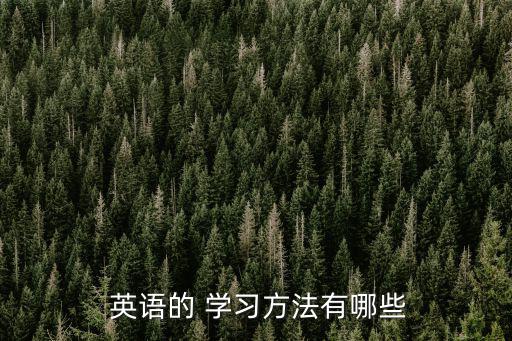  英語的 學(xué)習(xí)方法有哪些