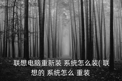  聯想電腦重新裝 系統怎么裝( 聯想的 系統怎么 重裝