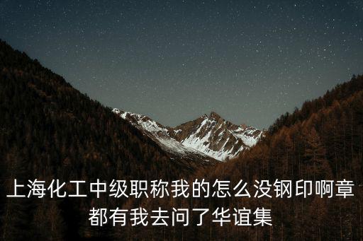 上海化工中級(jí)職稱(chēng)我的怎么沒(méi)鋼印啊章都有我去問(wèn)了華誼集