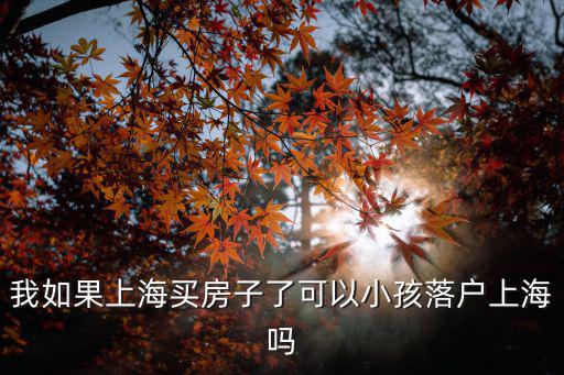 我如果上海買房子了可以小孩落戶上海嗎
