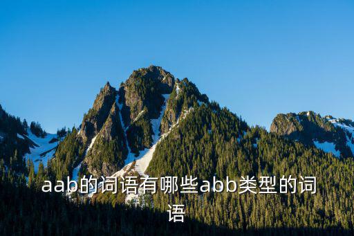  aab的詞語(yǔ)有哪些abb類(lèi)型的詞語(yǔ)