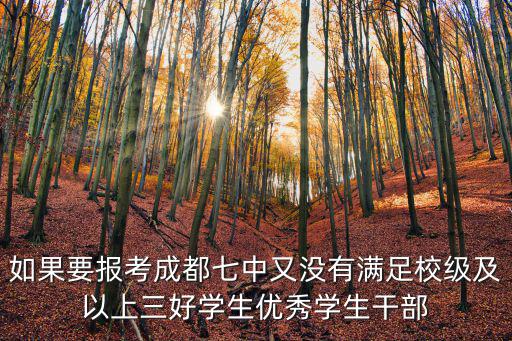 如果要報考成都七中又沒有滿足校級及以上三好學生優秀學生干部