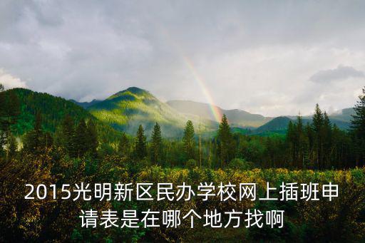 2015光明新區民辦學校網上插班申請表是在哪個地方找啊