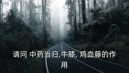 請問 中藥當歸,牛膝, 雞血藤的作用