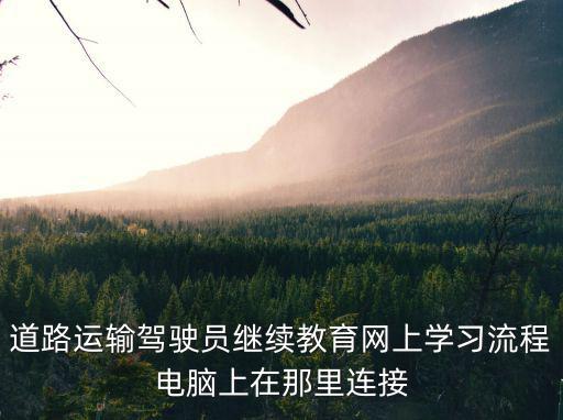 道路運輸駕駛員繼續(xù)教育網(wǎng)上學(xué)習(xí)流程電腦上在那里連接