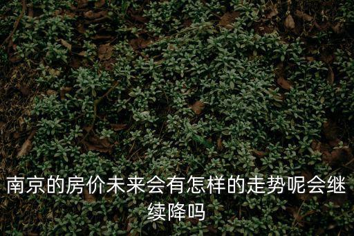 南京的房價未來會有怎樣的走勢呢會繼續降嗎