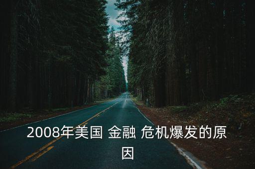 2008年美國(guó) 金融 危機(jī)爆發(fā)的原因