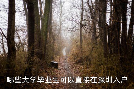 哪些大學(xué)畢業(yè)生可以直接在深圳入戶