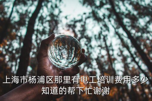 上海市楊浦區那里有電工培訓費用多少知道的幫下忙謝謝