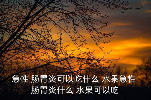 急性 腸胃炎可以吃什么 水果急性 腸胃炎什么 水果可以吃