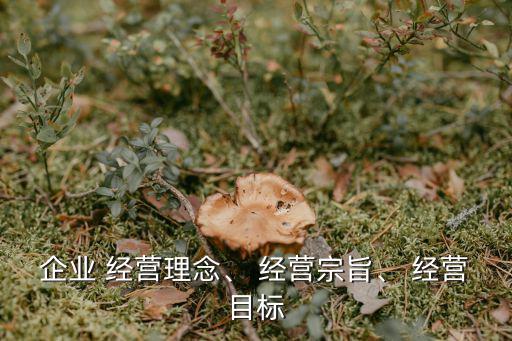 企業 經營理念、 經營宗旨、 經營目標