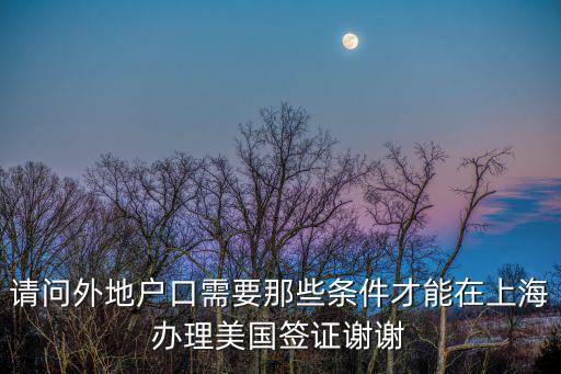 上海一網通落戶狀態查詢，請問外地戶口需要那些條件才能在上海辦理美國簽證謝謝