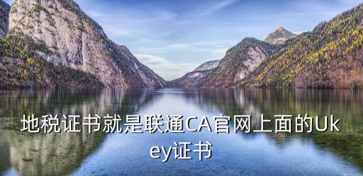 地稅證書就是聯(lián)通CA官網(wǎng)上面的Ukey證書