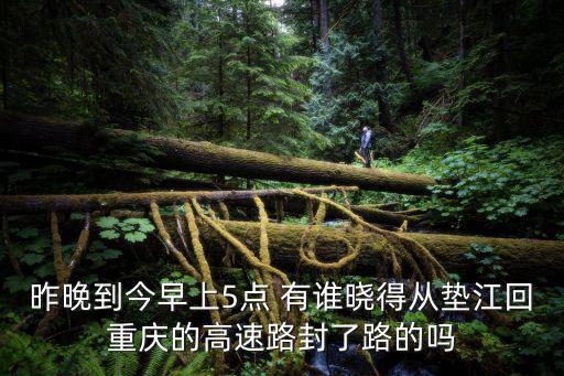 昨晚到今早上5點 有誰曉得從墊江回重慶的高速路封了路的嗎