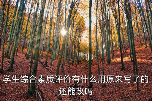 學生綜合素質(zhì)評價有什么用原來寫了的還能改嗎