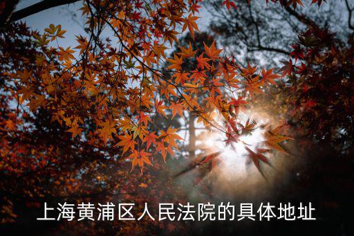 上海黃浦區(qū)人民法院的具體地址