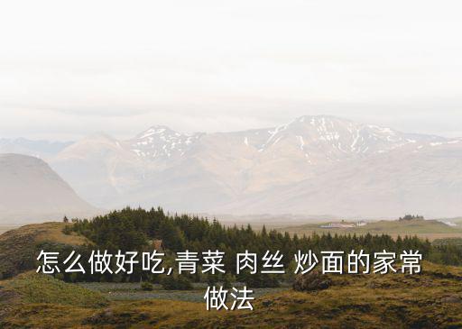 怎么做好吃,青菜 肉絲 炒面的家常做法
